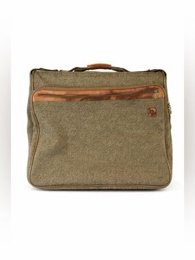 HARTMANN Vintage Brown Tweed Folding Garment Hang-Up Travel Bag